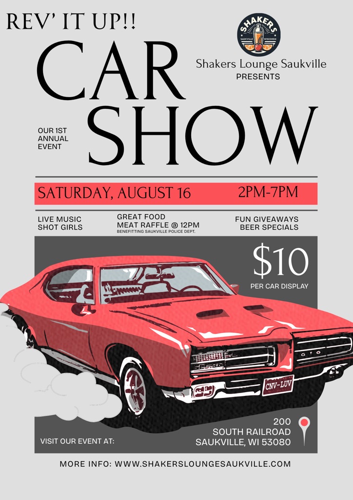 Shakers Lounge Car Show – Saukville – 8/16/2025
