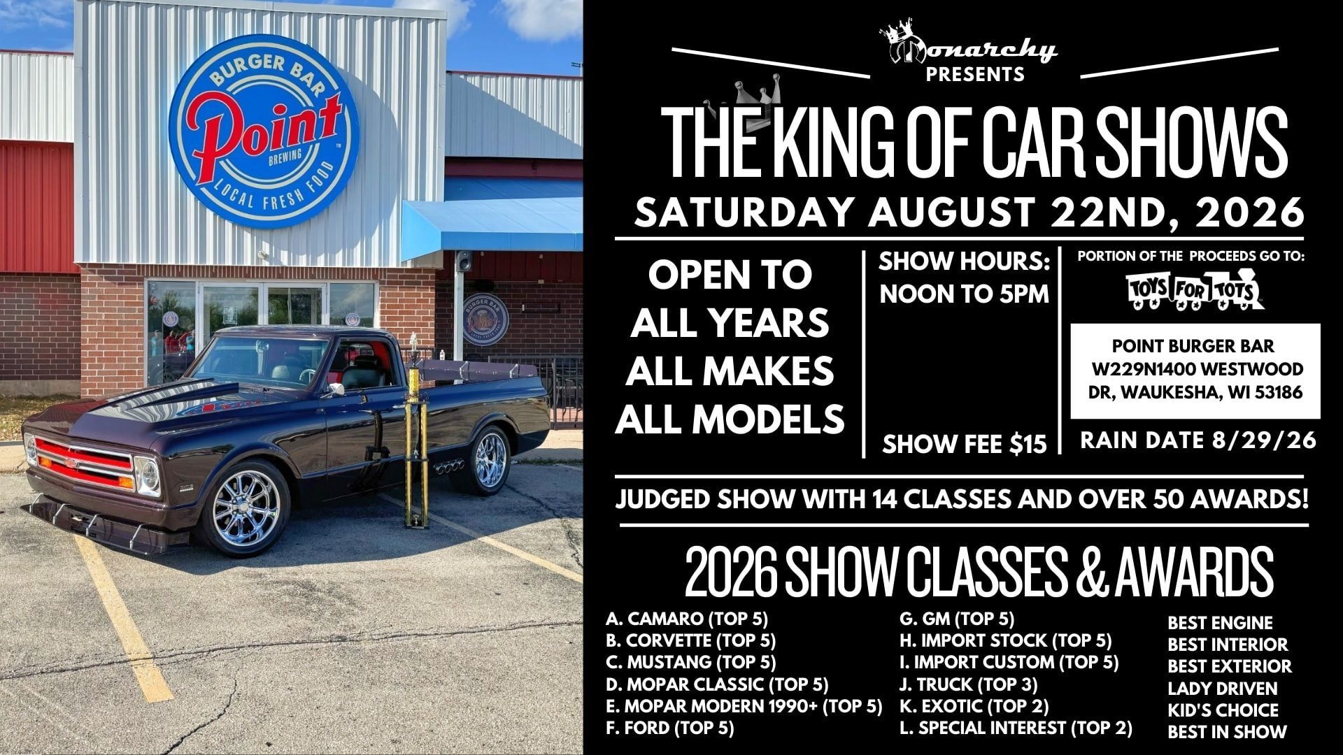 King of Car Shows – Pewaukee – 8/22/2026