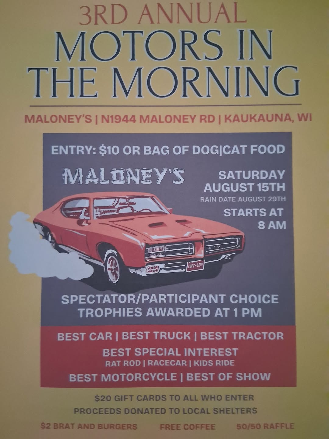 Motors in the Morning – Kaukauna – 8/15/2026