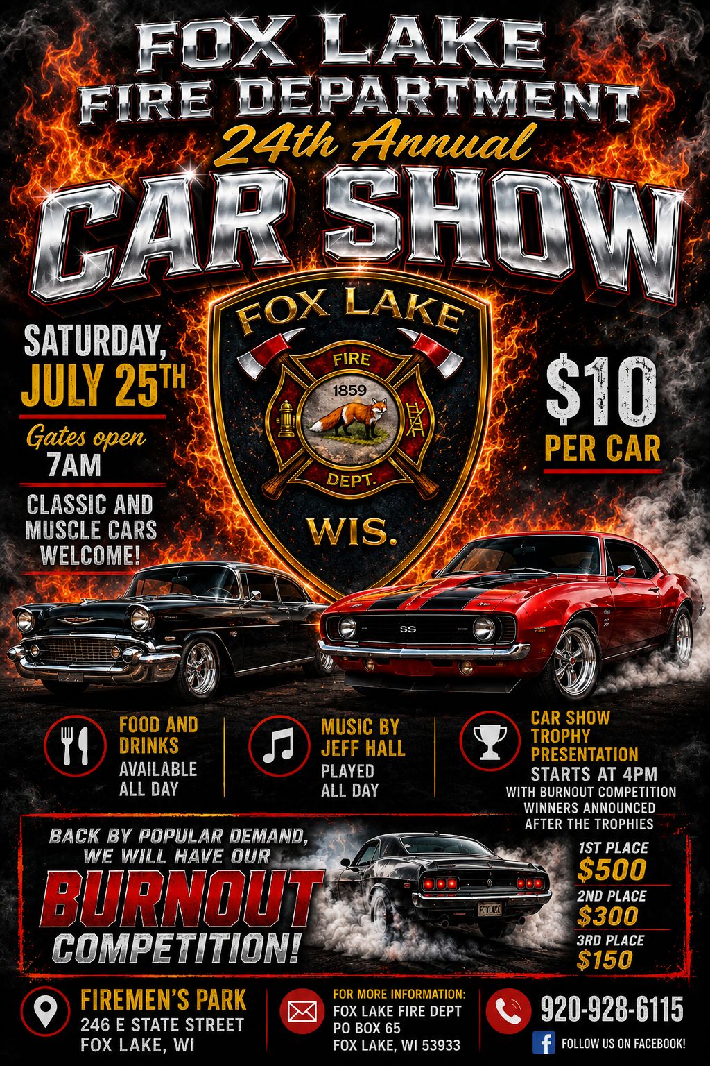 Fox Lake Fire Department Car Show – 7/25/2026
