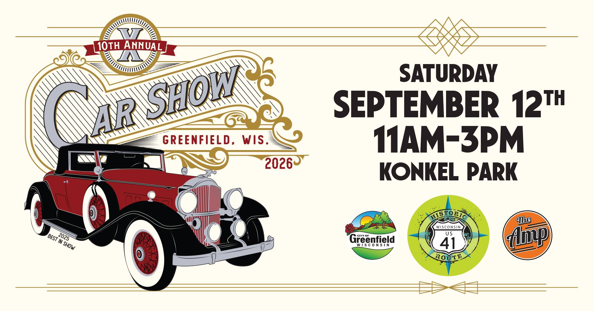 City of Greenfield Car Show – 9/12/2026