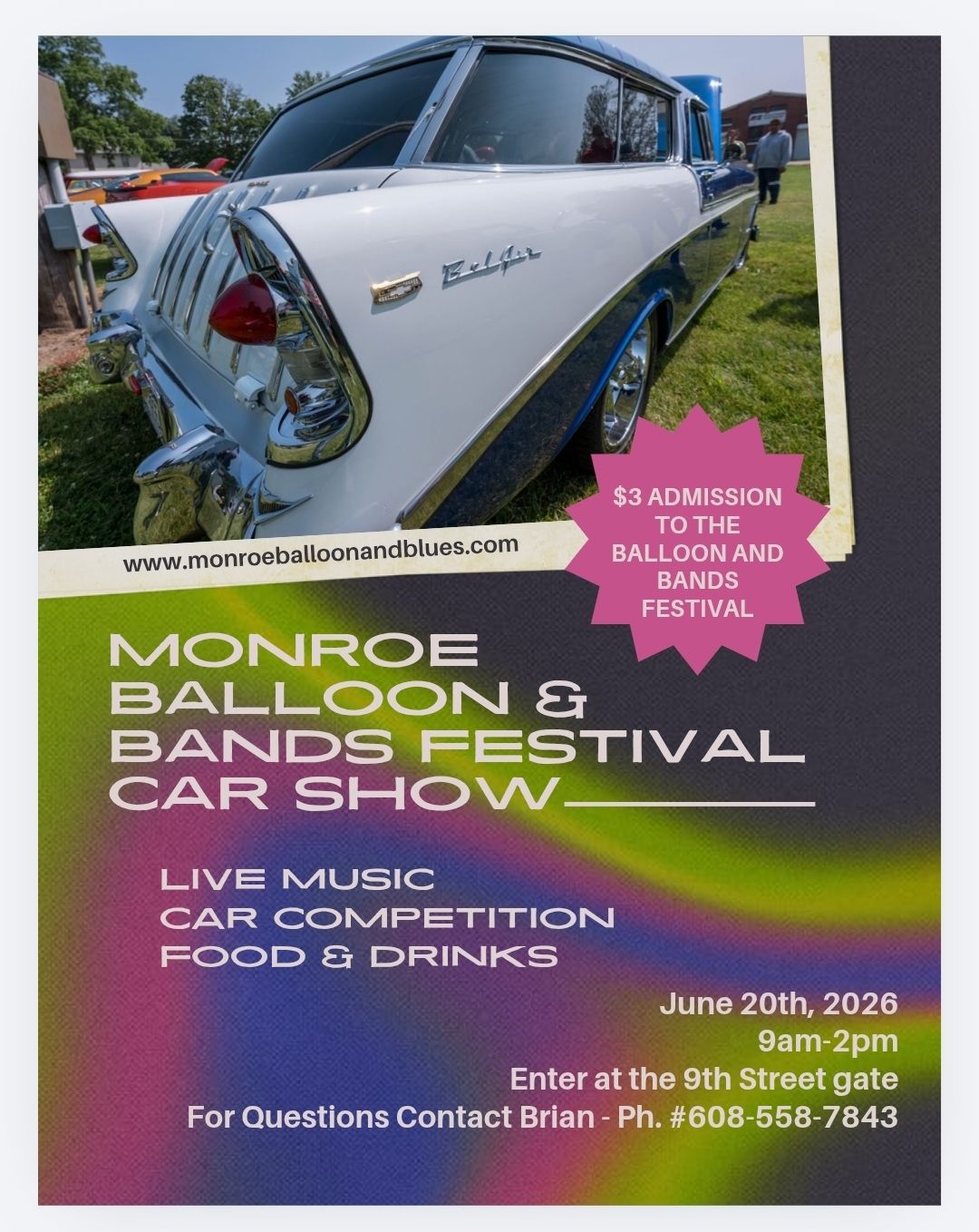 Monroe Balloon Fest Car Show – 6/20/2026