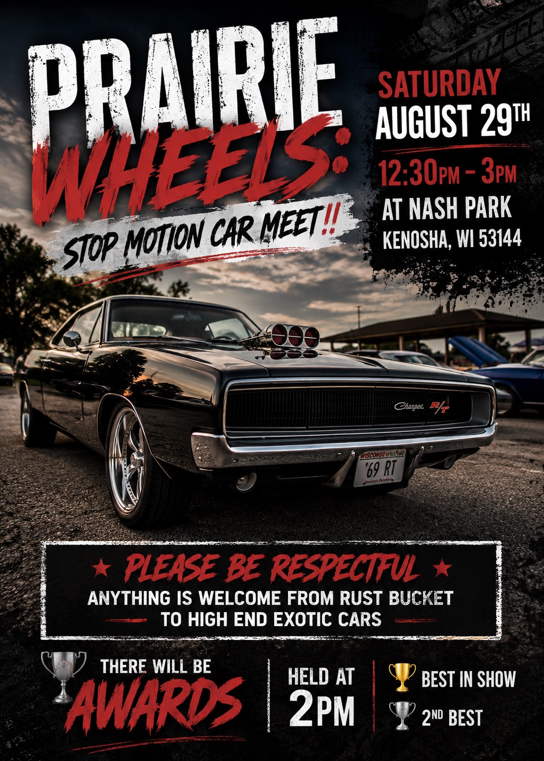 Prairie Wheels Car Meet – Kenosha – 8/29/2026