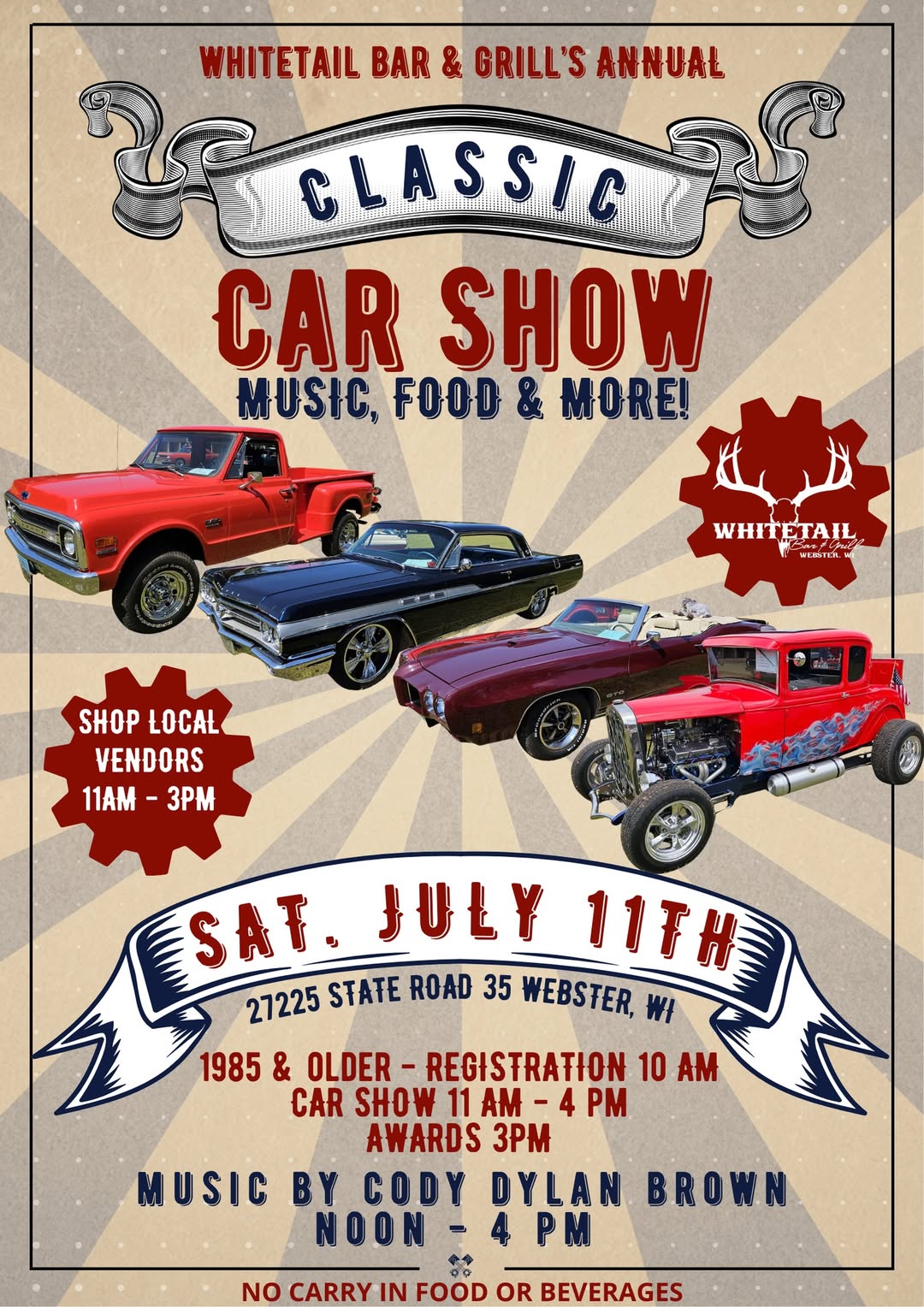Whitetail Classic Car Show – Webster – 7/11/2026
