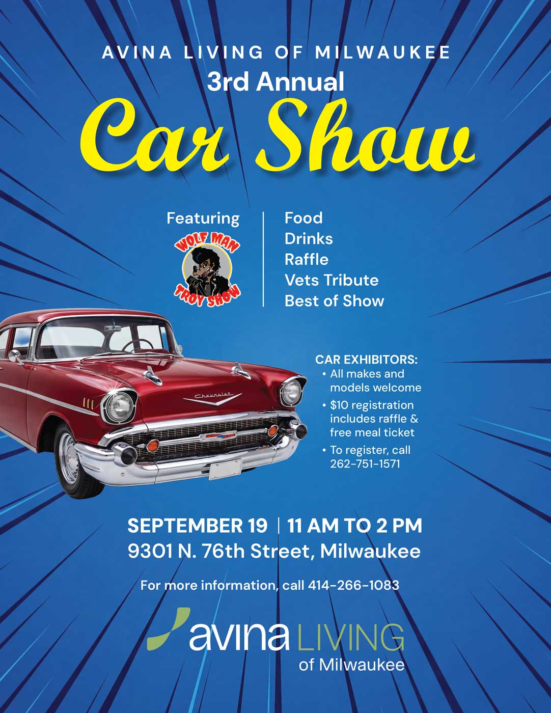Avina Living Car Show – Milwaukee – 9/19/2026