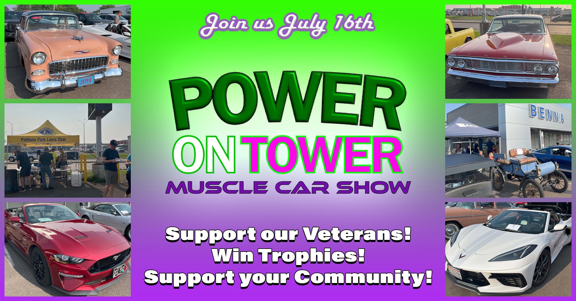 Power on Tower Muscle Car Show – Superior – 7/16/2026