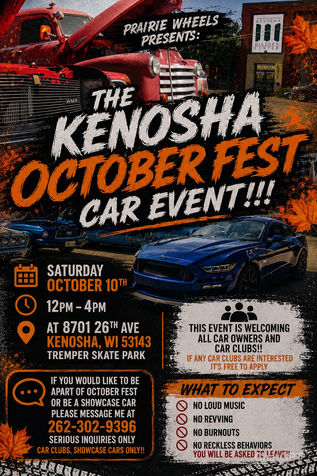 Prairie Wheels October Fest Event – Kenosha – 10/3/2026