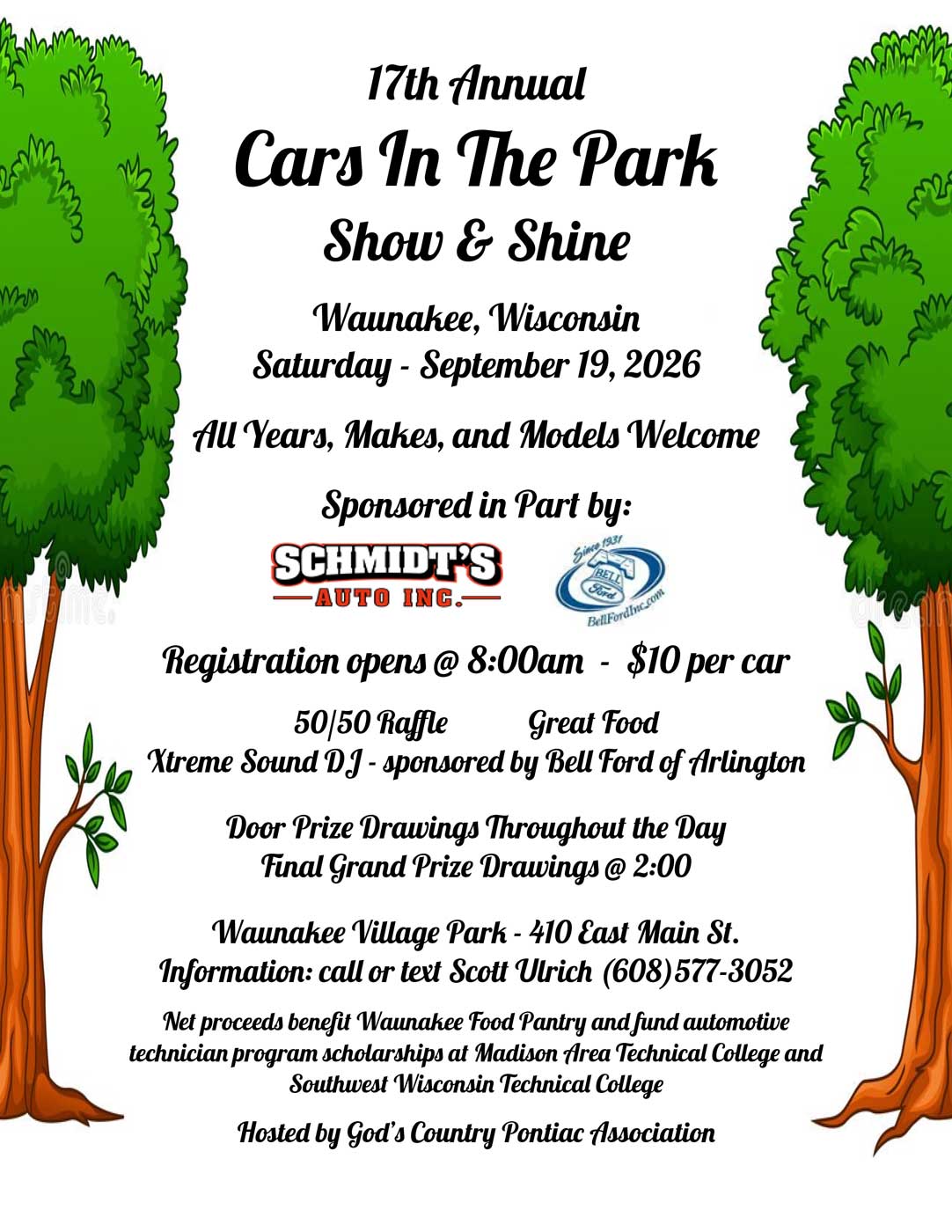 Cars in the Park – Waunakee – 9/19/2026