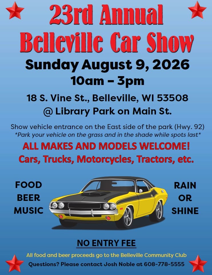 Belleville Car Show – 8/9/2026