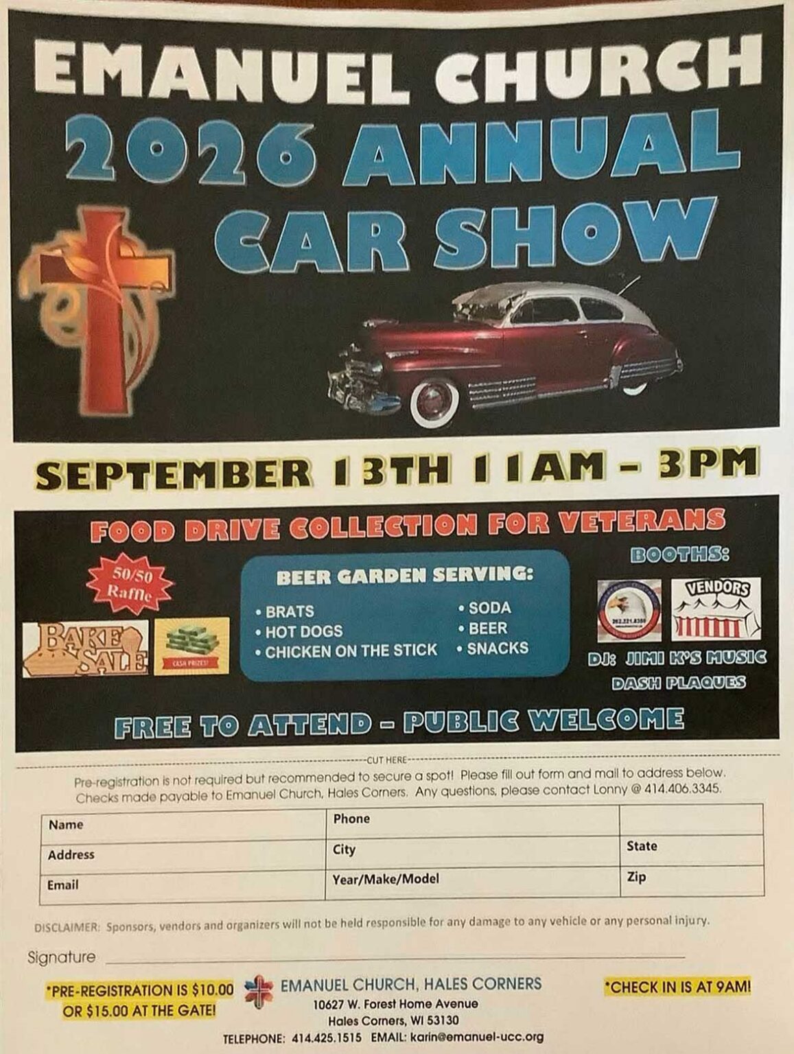 Emanuel Church Car Show - Hales Corners - 9/13/2026 - Wisconsin Motor ...