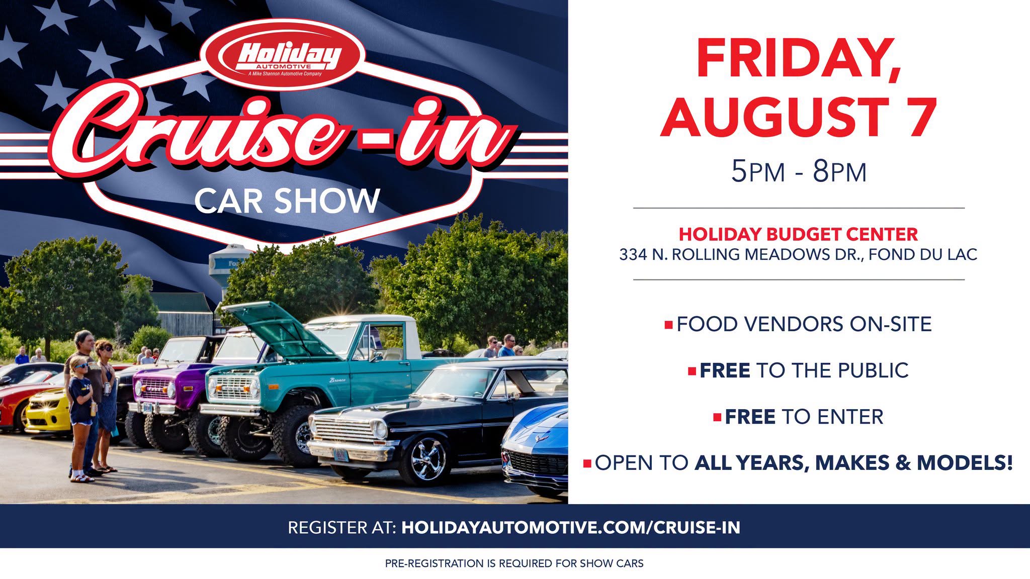 Holiday Cruise In Car Show – Fond du Lac – 8/7/2026