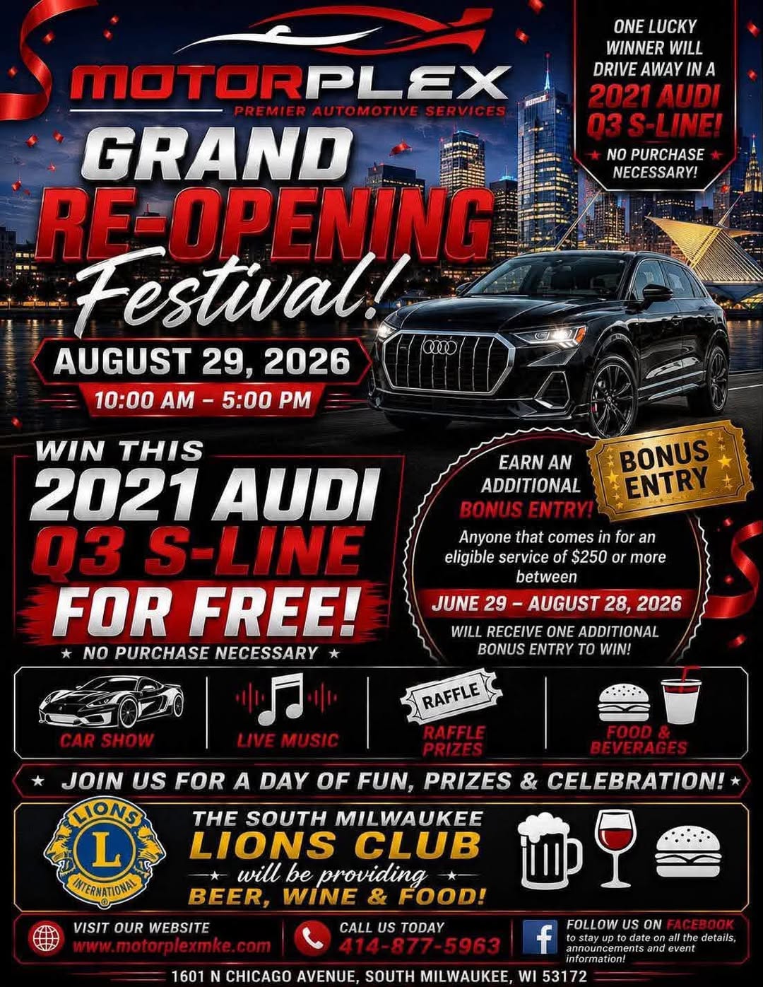 Motorplex Party & car Show – South Milwaukee – 8/29/2026