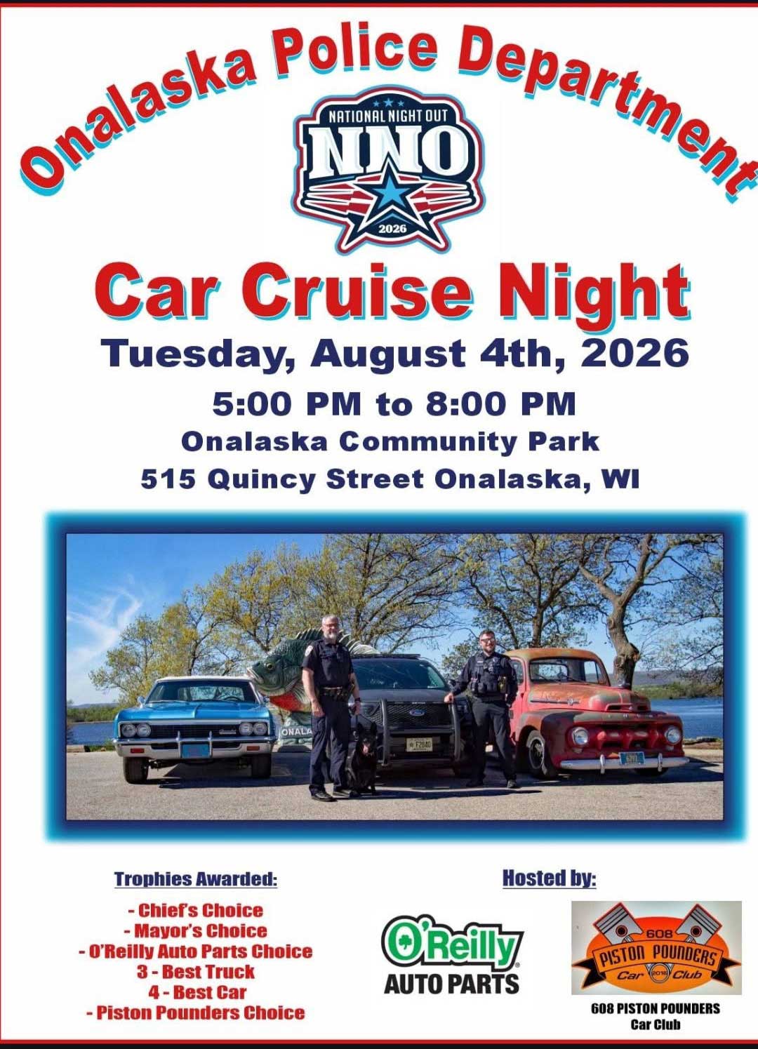 Car Cruise Night – Onalaska – 8/4/2026