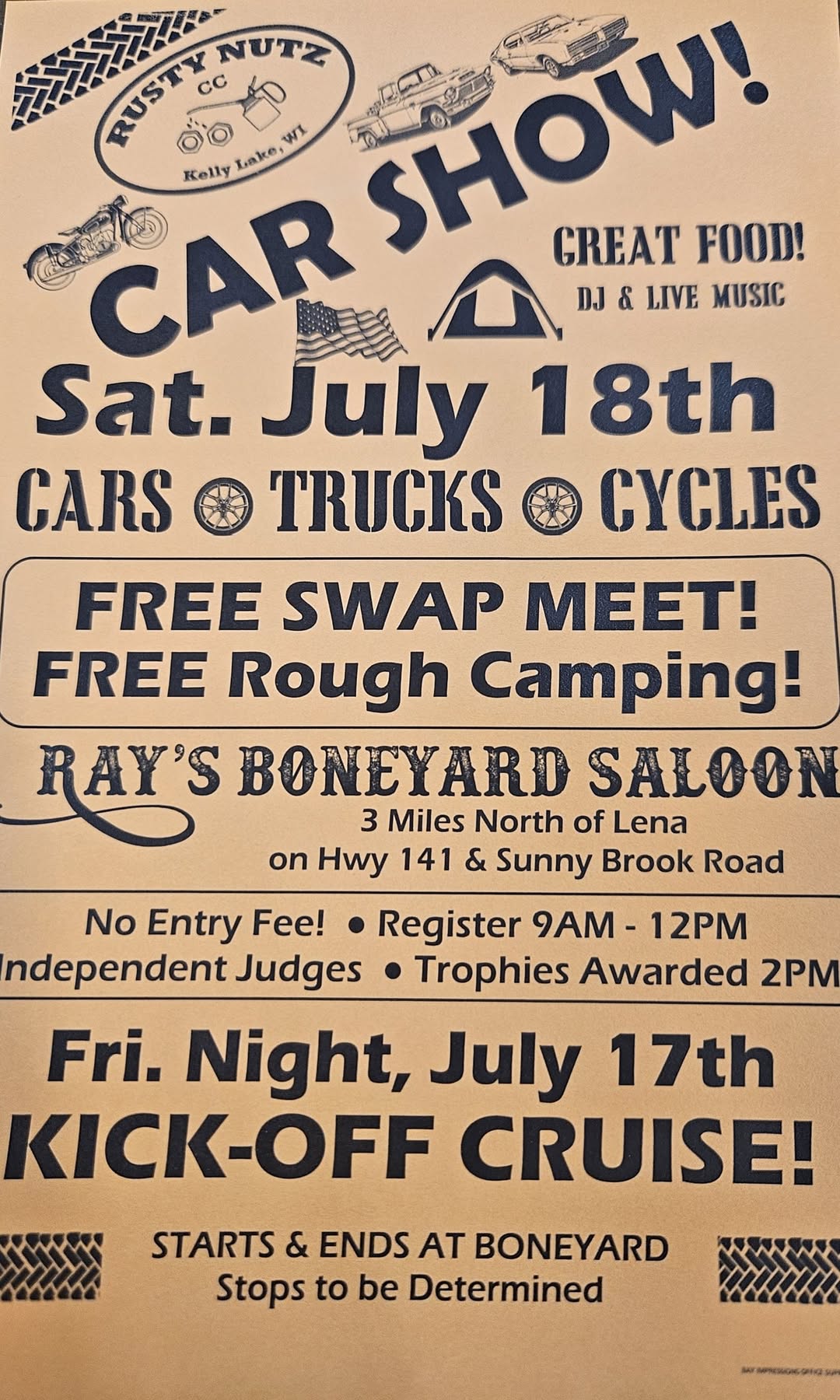 Rust Nutz Car Show & Swap Meet – Lena – 7/18/2026