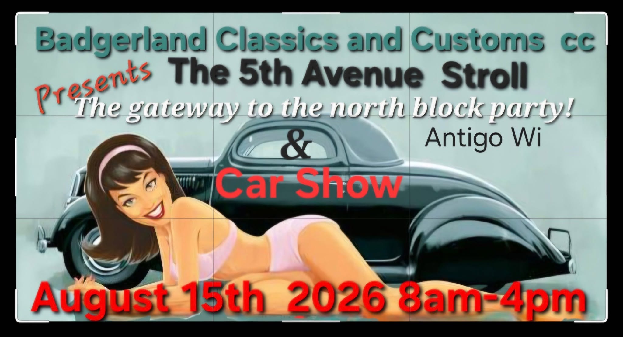 5th Ave Stroll Car Show – Antigo – 8/15/2026