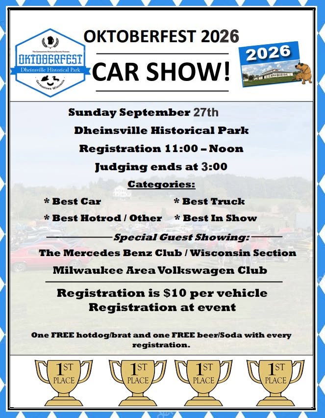 Dheinsville Oktoberfest Car Show – Germantown – 9/27/2026