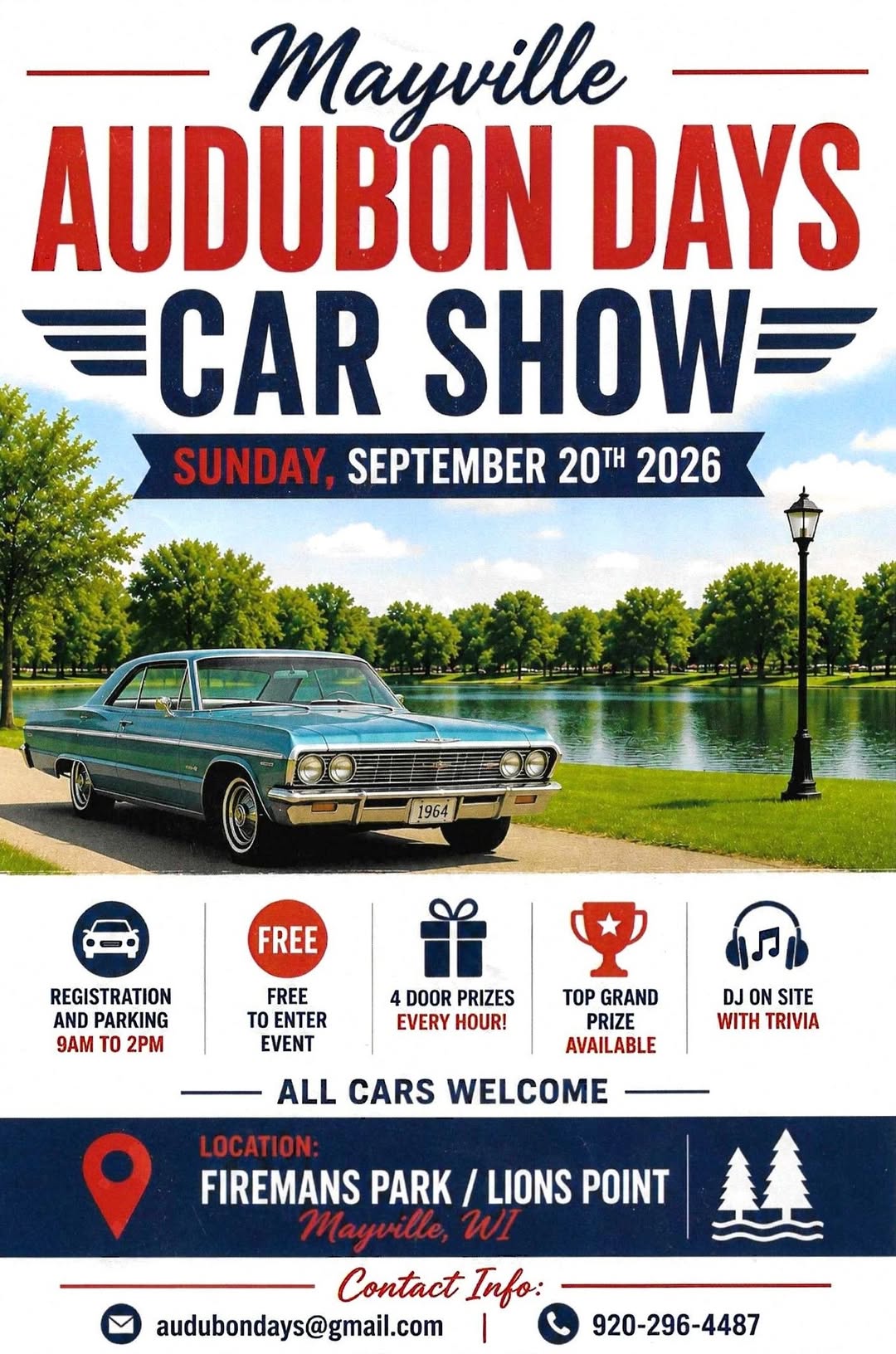 Mayville Audubon Days Car Show – Mayville – 9/20/2026