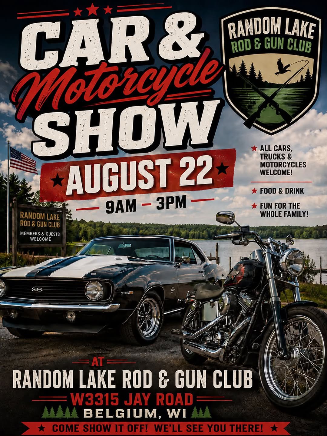 Random Lake Rod Club – Car & Motorcycle SHow – Belgium – 8/22/2026