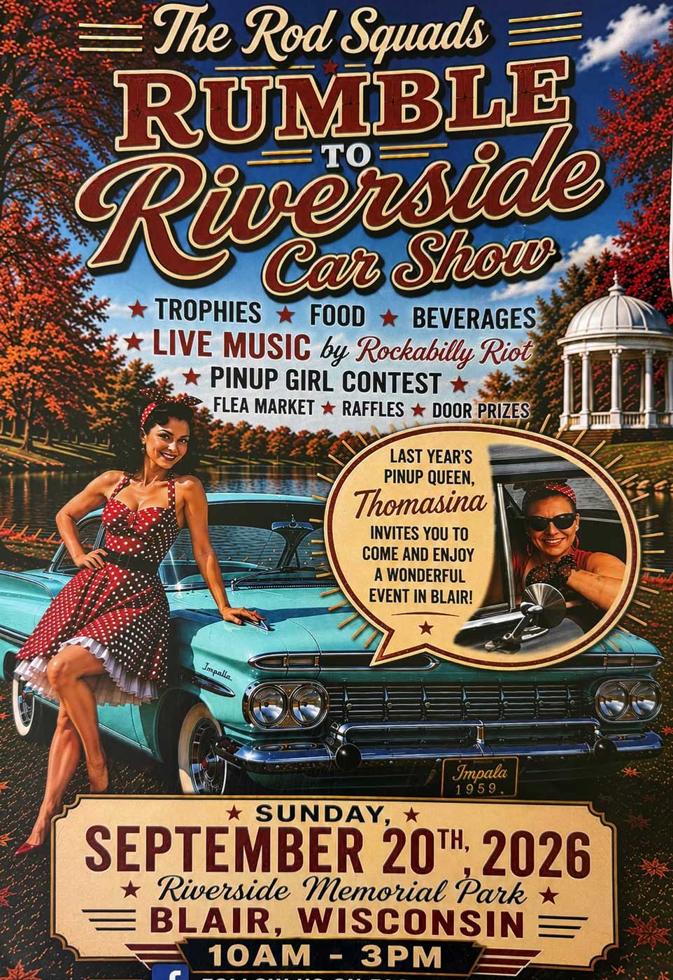 Rod Squad’s Rumble to Riverside Car Show – Blair – 9/20/2026