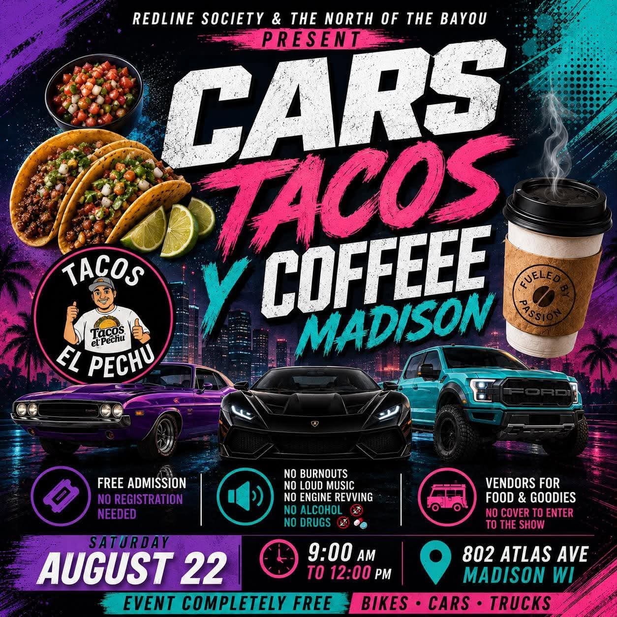 Cars Tacos & Coffee – Madison – 8/22/2026