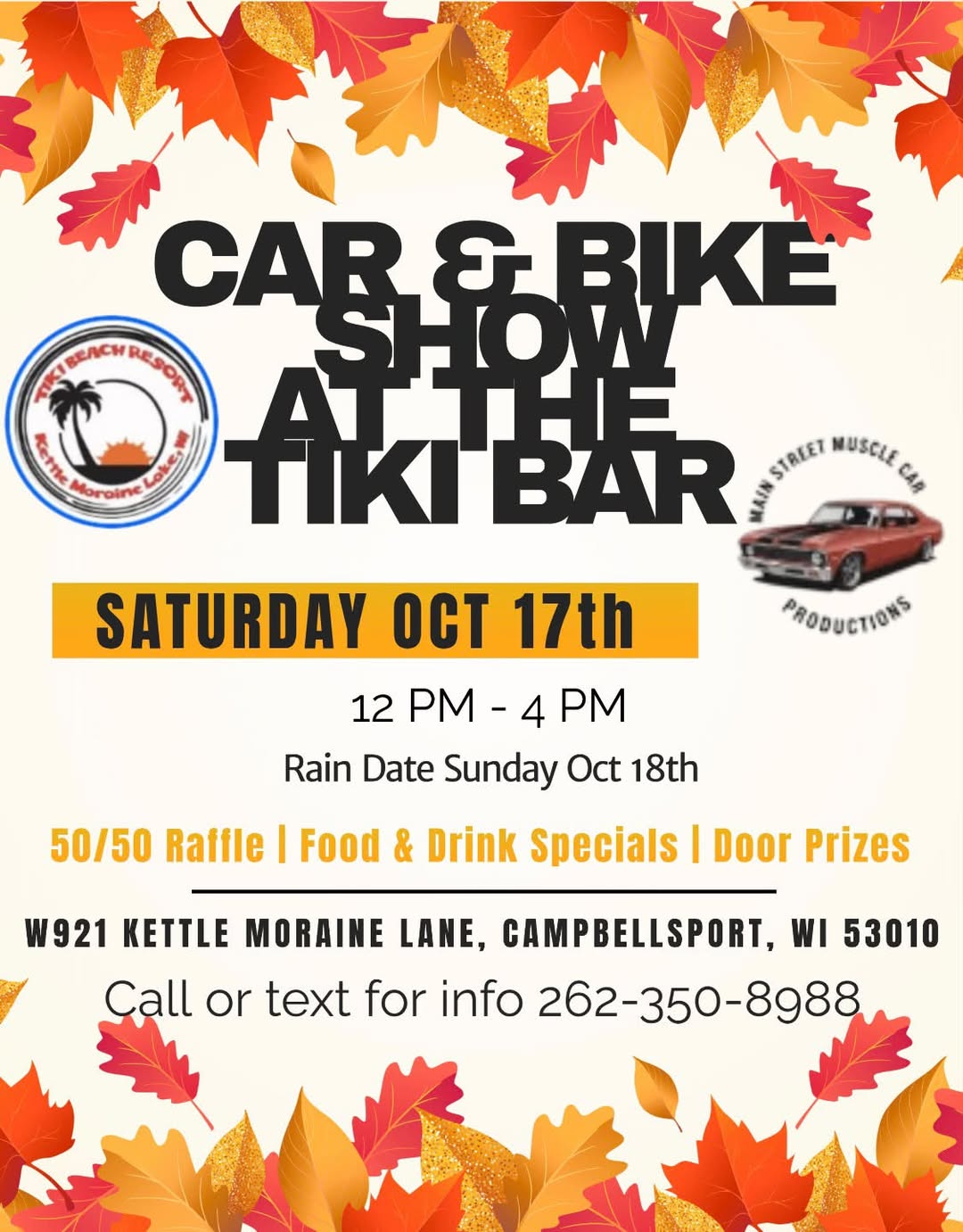 Tiki Beach Resort Car & Bike Show – Campbellsport – 10/17/2026